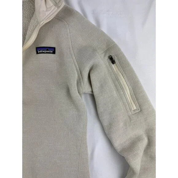 Patagonia Womens Size S 1/4 Zip Pullover Better Sweater Off White - Picture 3 of 7